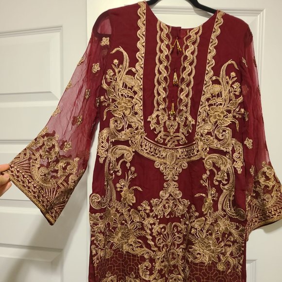 Red and Gold Desi Suit - Picture 1 of 1